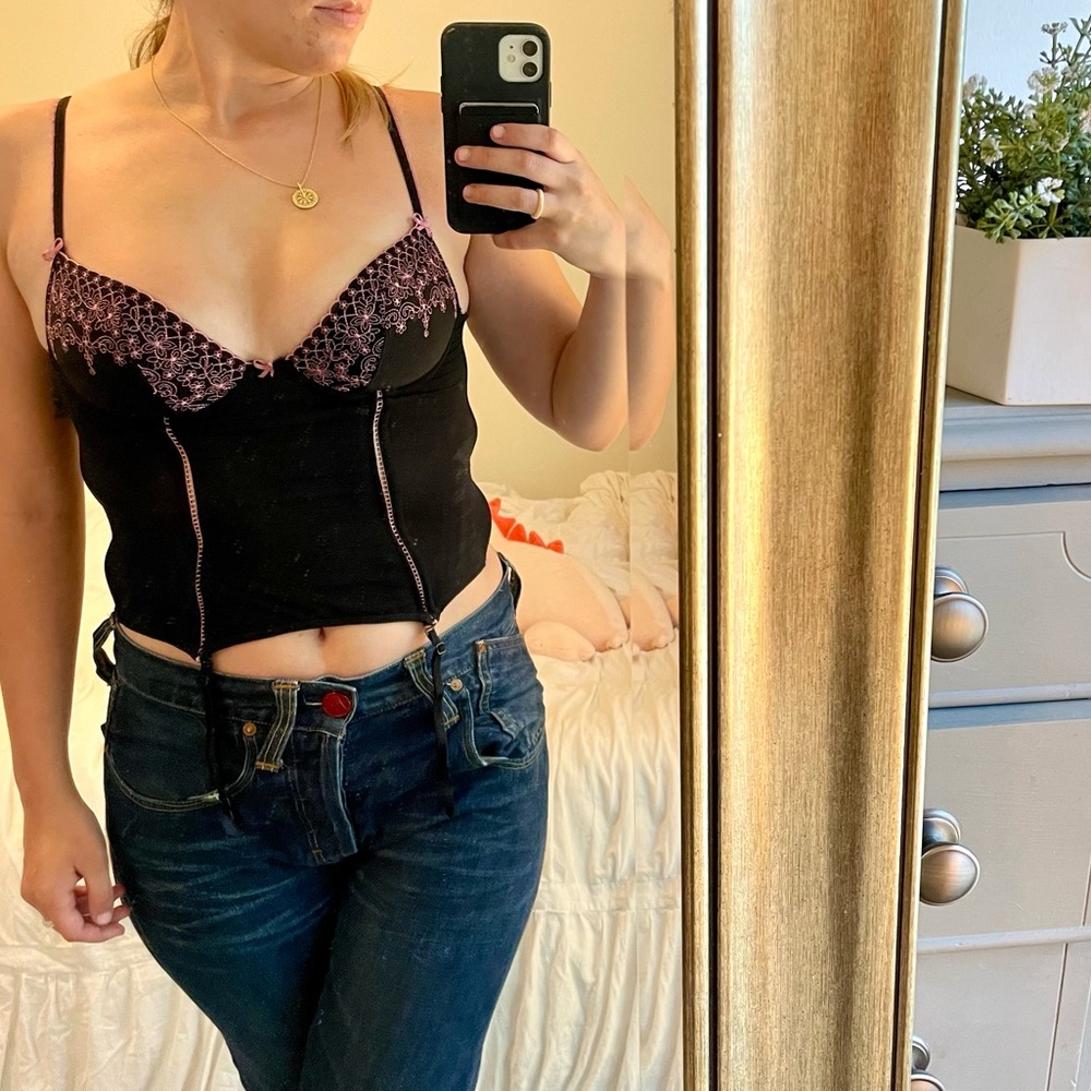 y2k lace corset top